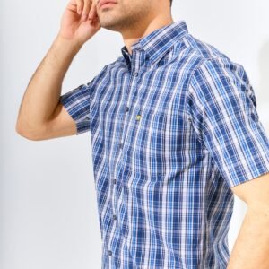 Jack Nicklaus Arturo Chelsea Plaid Short Sleeve Classic Navy