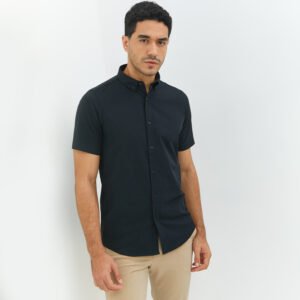 Jobb Elton Kemeja Pria Lengan Pendek Slim Fit Hitam