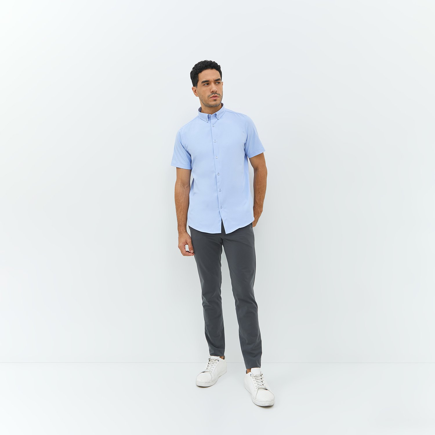 Jobb Elton Kemeja Pria Lengan Pendek Slim Fit Biru - Image 6