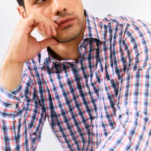 Jack Nicklaus Kerr Savoy Medium Check Long Sleeve Red Flex