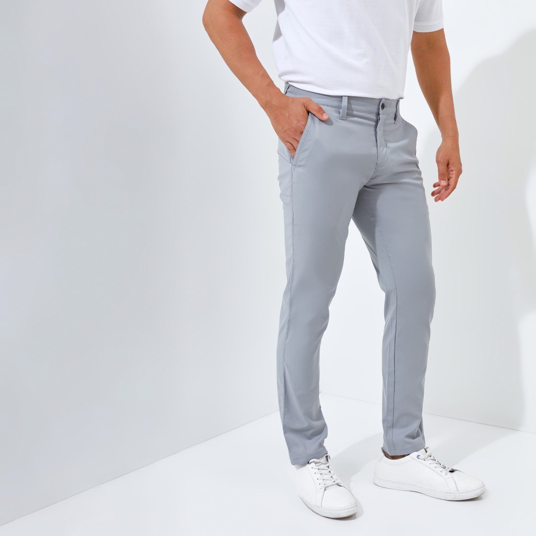 Jack Nicklaus Harrier Celana Panjang Pria Slim Fit Light Grey - Image 2