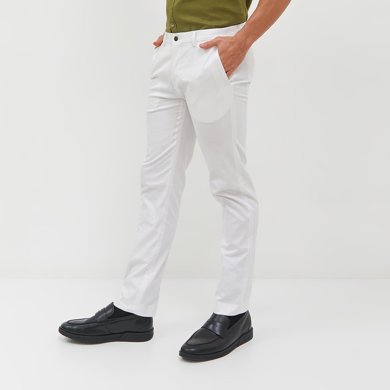 Jobb Georica Celana Panjang Chinos Modern Slim Fit Putih
