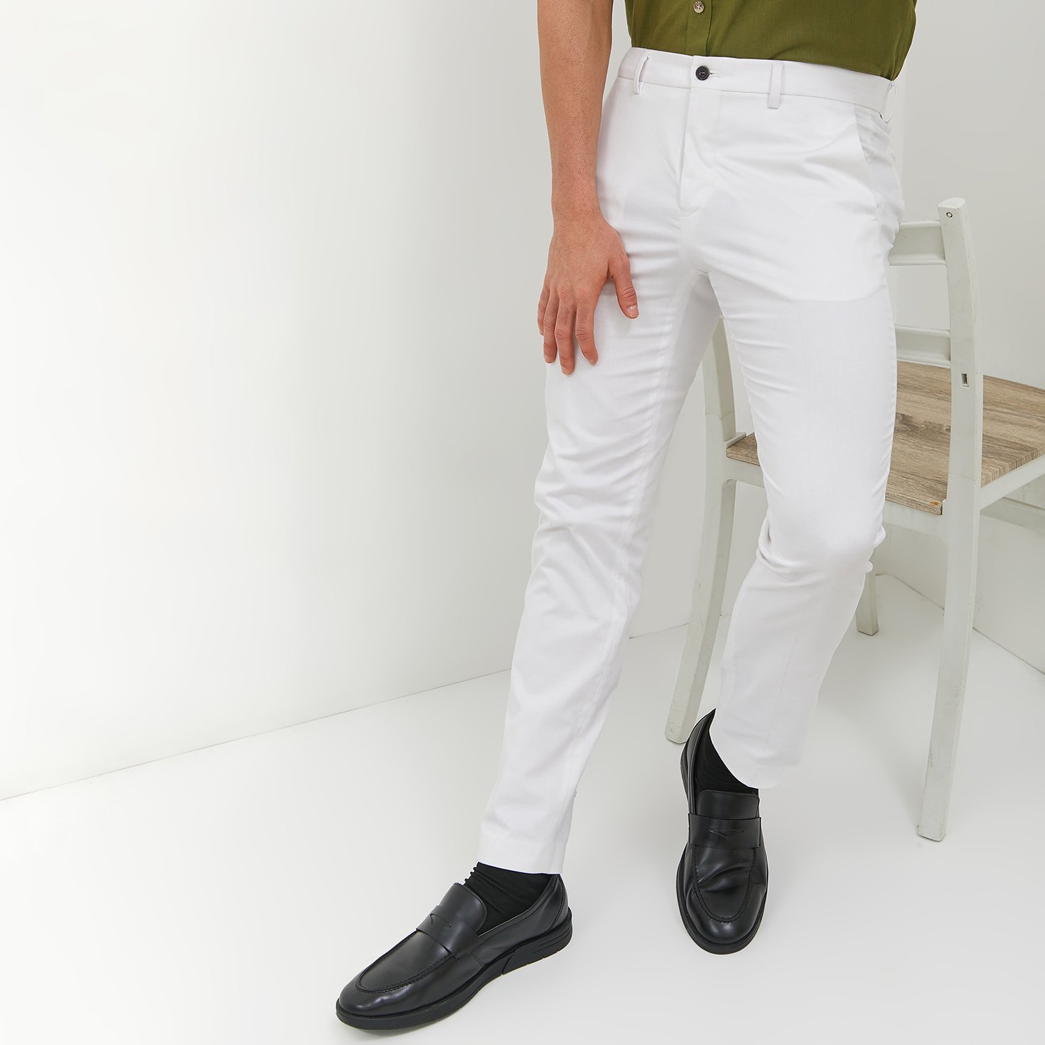 Jobb Georica Celana Panjang Chinos Modern Slim Fit Putih - Image 2