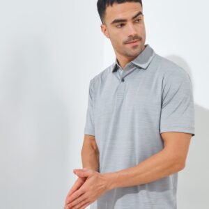 Jack Nicklaus Fourseasons Premium Tonal Two Color Solid Polo Grey Blast