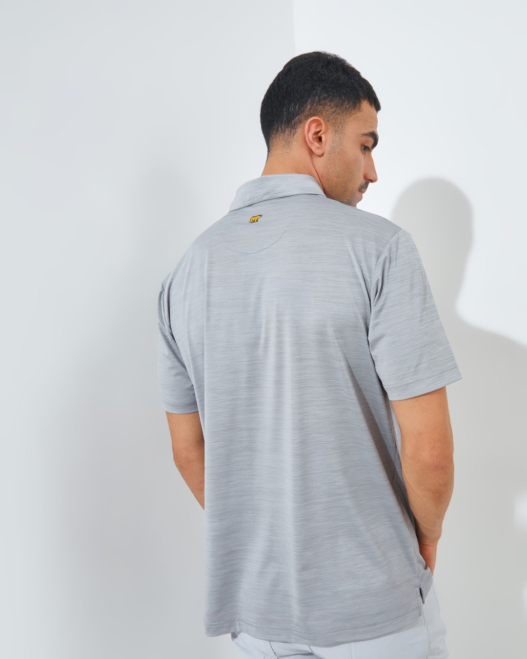 Jack Nicklaus Fourseasons Premium Tonal Two Color Solid Polo Grey Blast - Image 4
