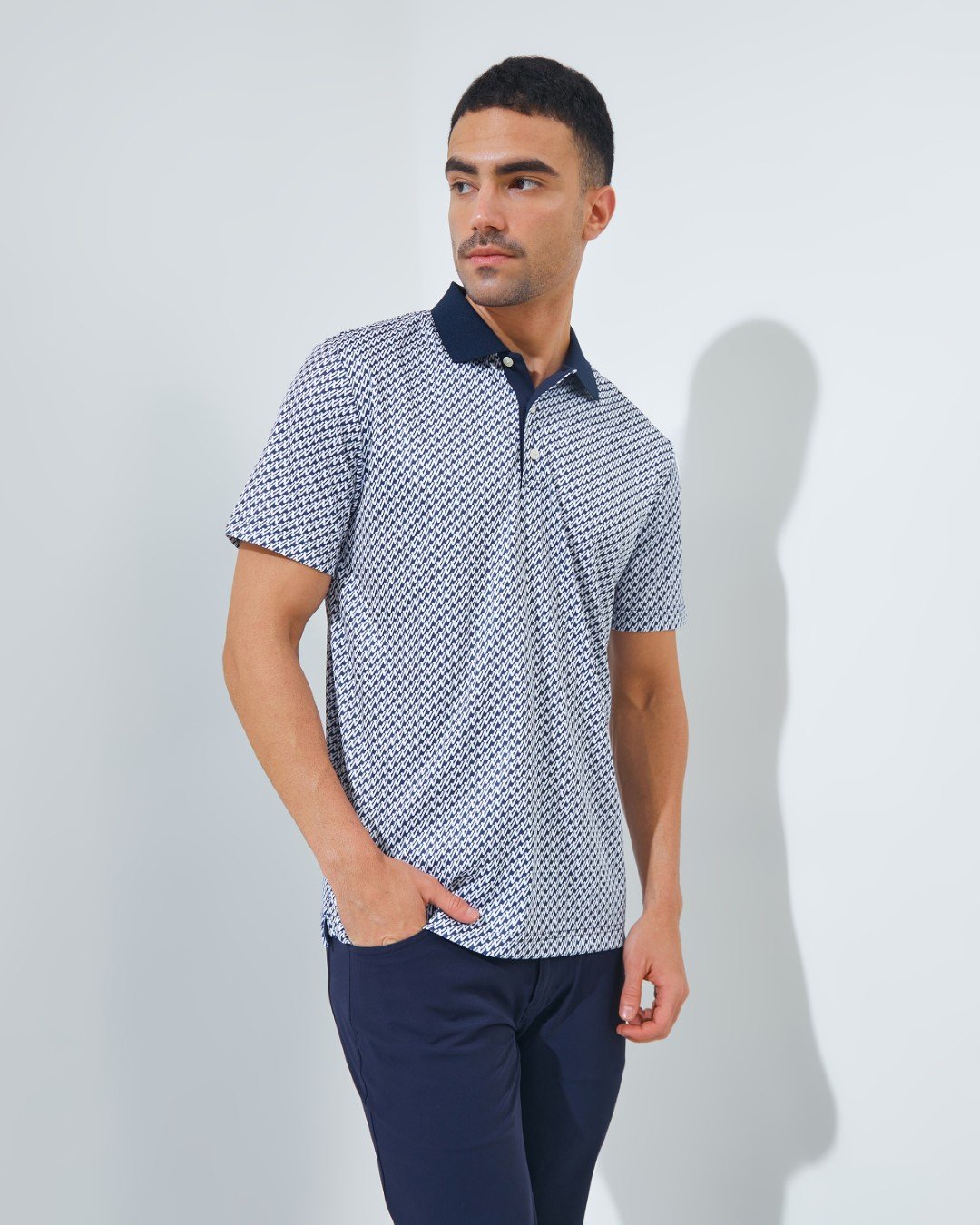 Jack Nicklaus Hennesy Premium All Over Printed Polo Classic Navy