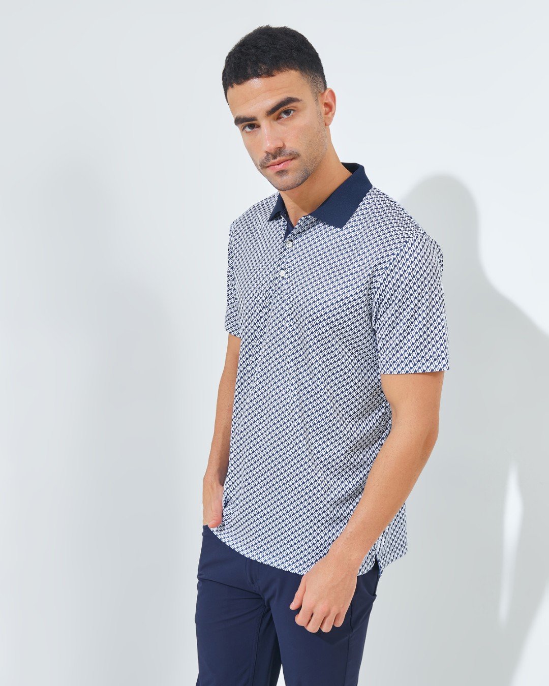 Jack Nicklaus Hennesy Premium All Over Printed Polo Classic Navy - Image 2