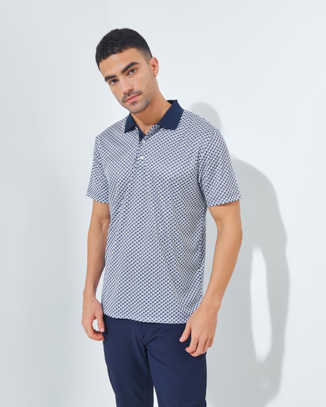 Jack Nicklaus Hennesy Premium All Over Printed Polo Classic Navy - Image 3