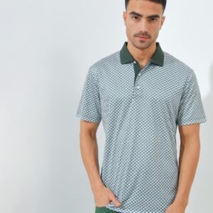 Jack Nicklaus Hennesy Premium All Over Printed Polo Olive Shadow