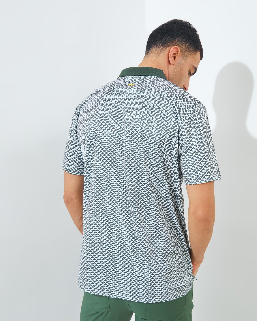 Jack Nicklaus Hennesy Premium All Over Printed Polo Olive Shadow - Image 4