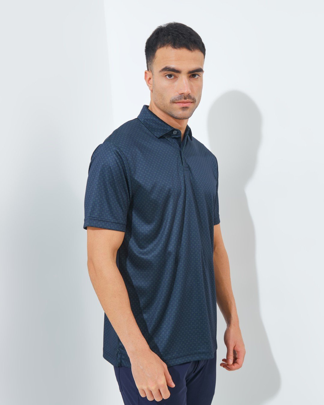 Jack Nicklaus Intercontinental Premium Tile Printed Polo Classic Navy