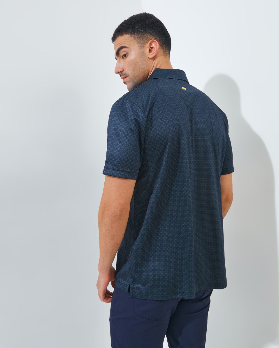 Jack Nicklaus Intercontinental Premium Tile Printed Polo Classic Navy - Image 4