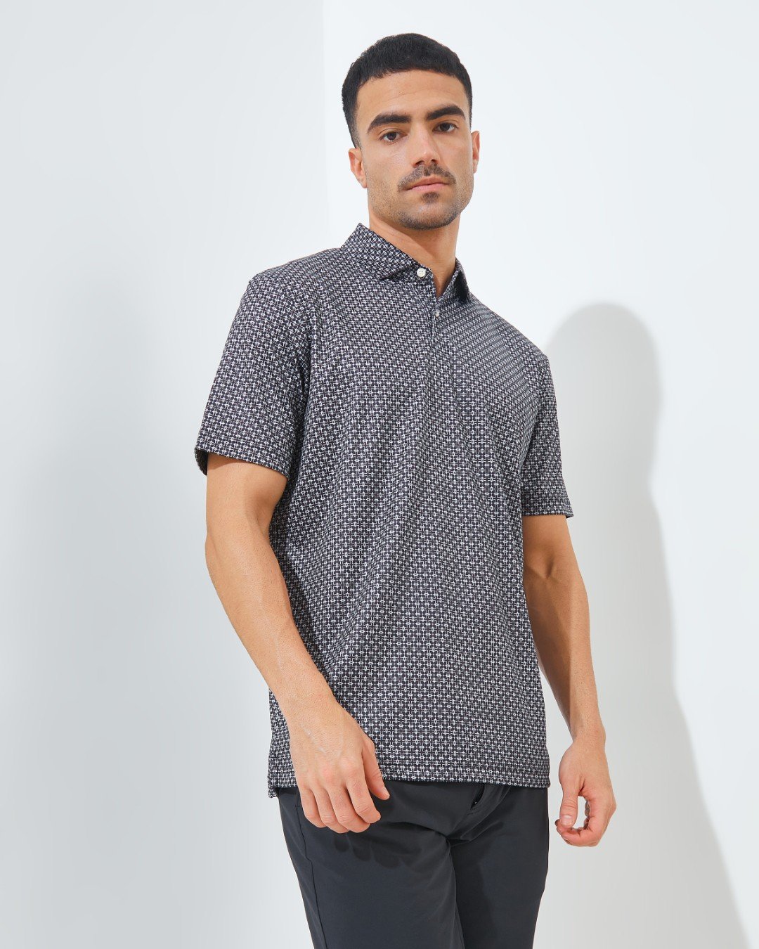 Jack Nicklaus Intercontinental Premium Tile Printed Polo Caviar