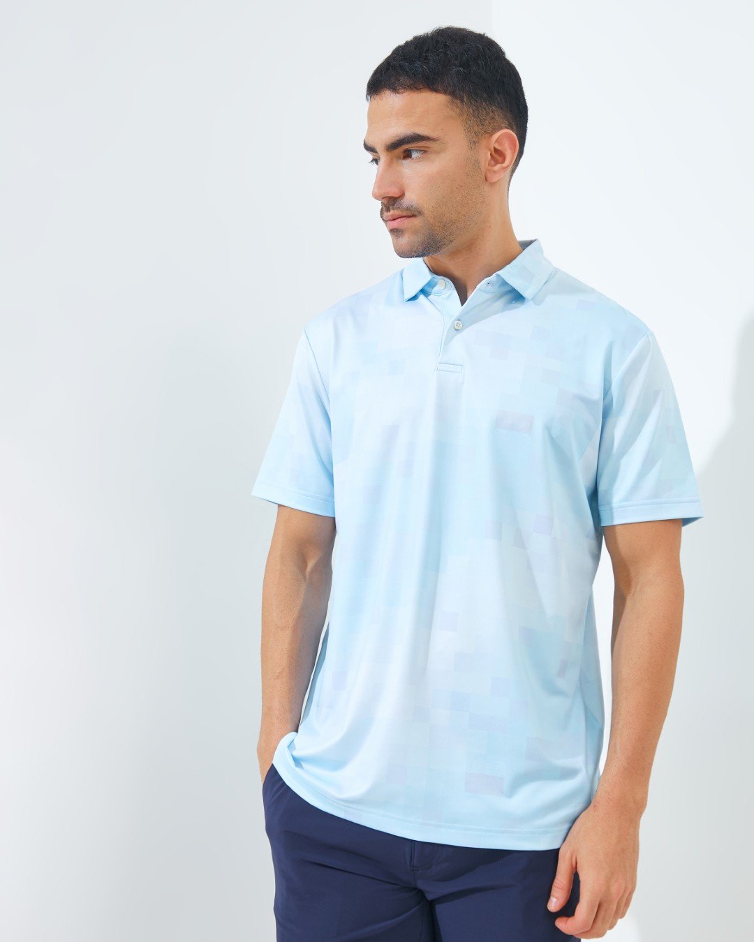Jack Nicklaus Kowloon Premium Random Print Polo Aqua Draft - Image 2