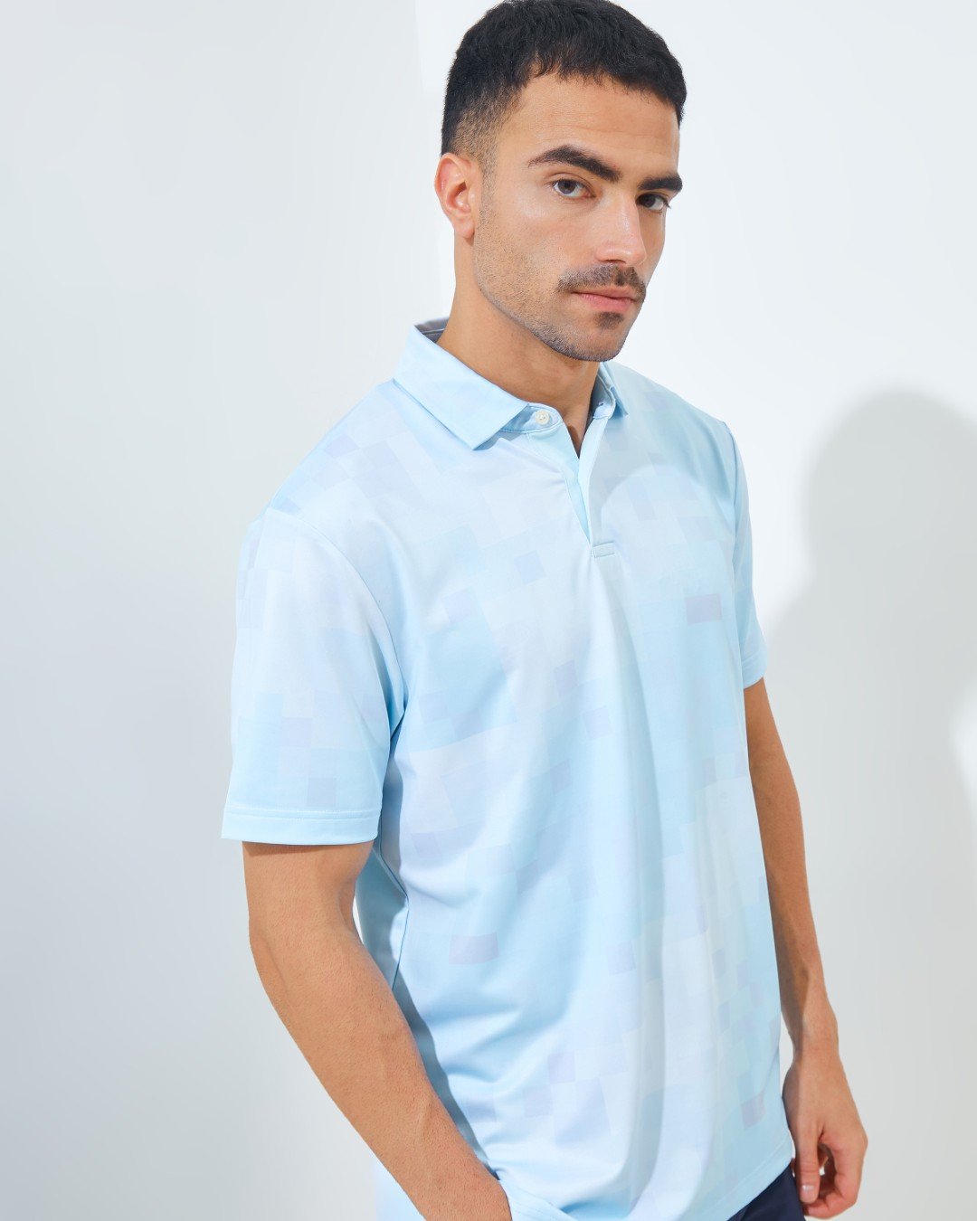 Jack Nicklaus Kowloon Premium Random Print Polo Aqua Draft - Image 3