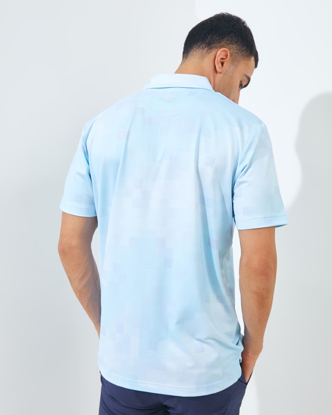 Jack Nicklaus Kowloon Premium Random Print Polo Aqua Draft - Image 4