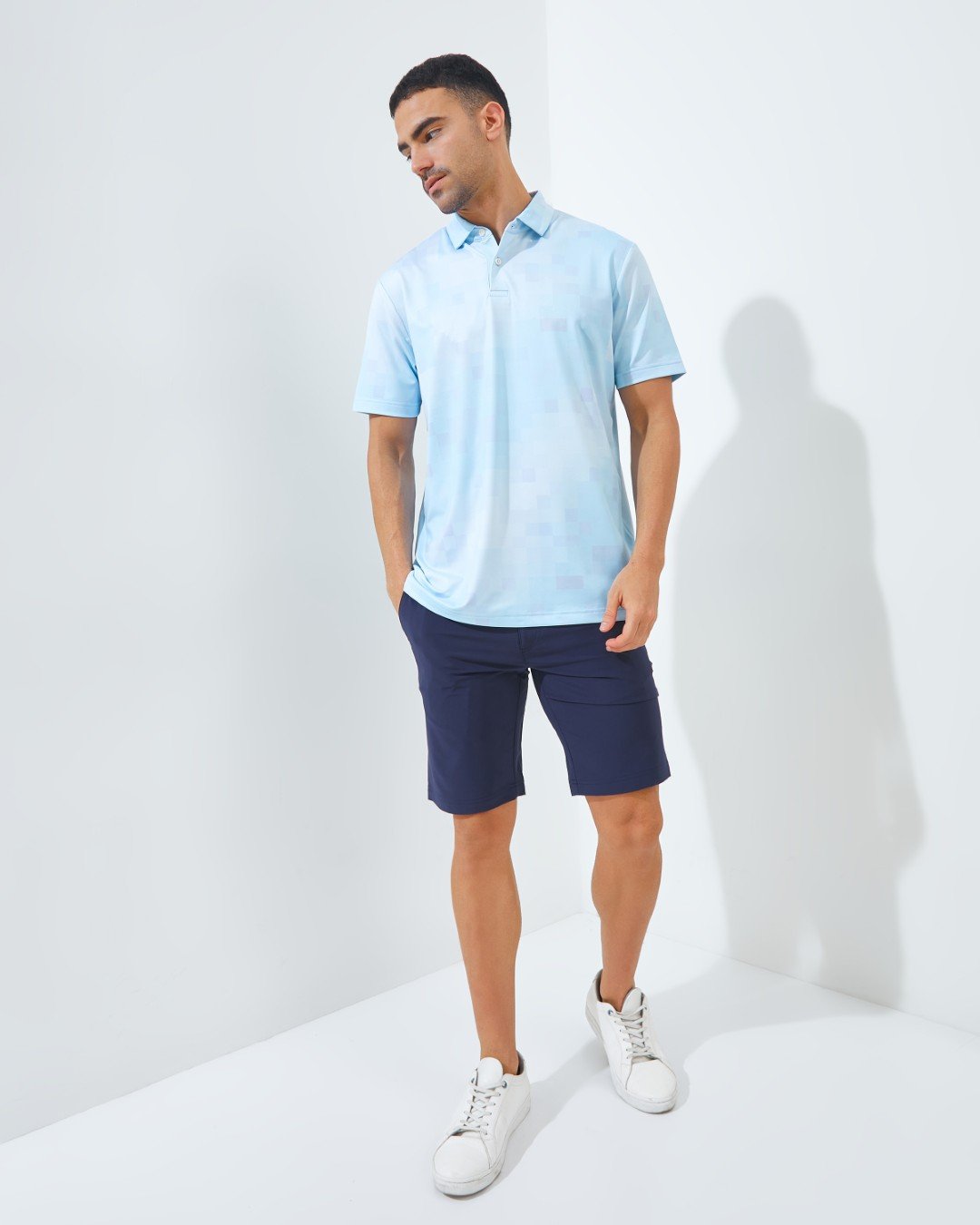 Jack Nicklaus Kowloon Premium Random Print Polo Aqua Draft - Image 6