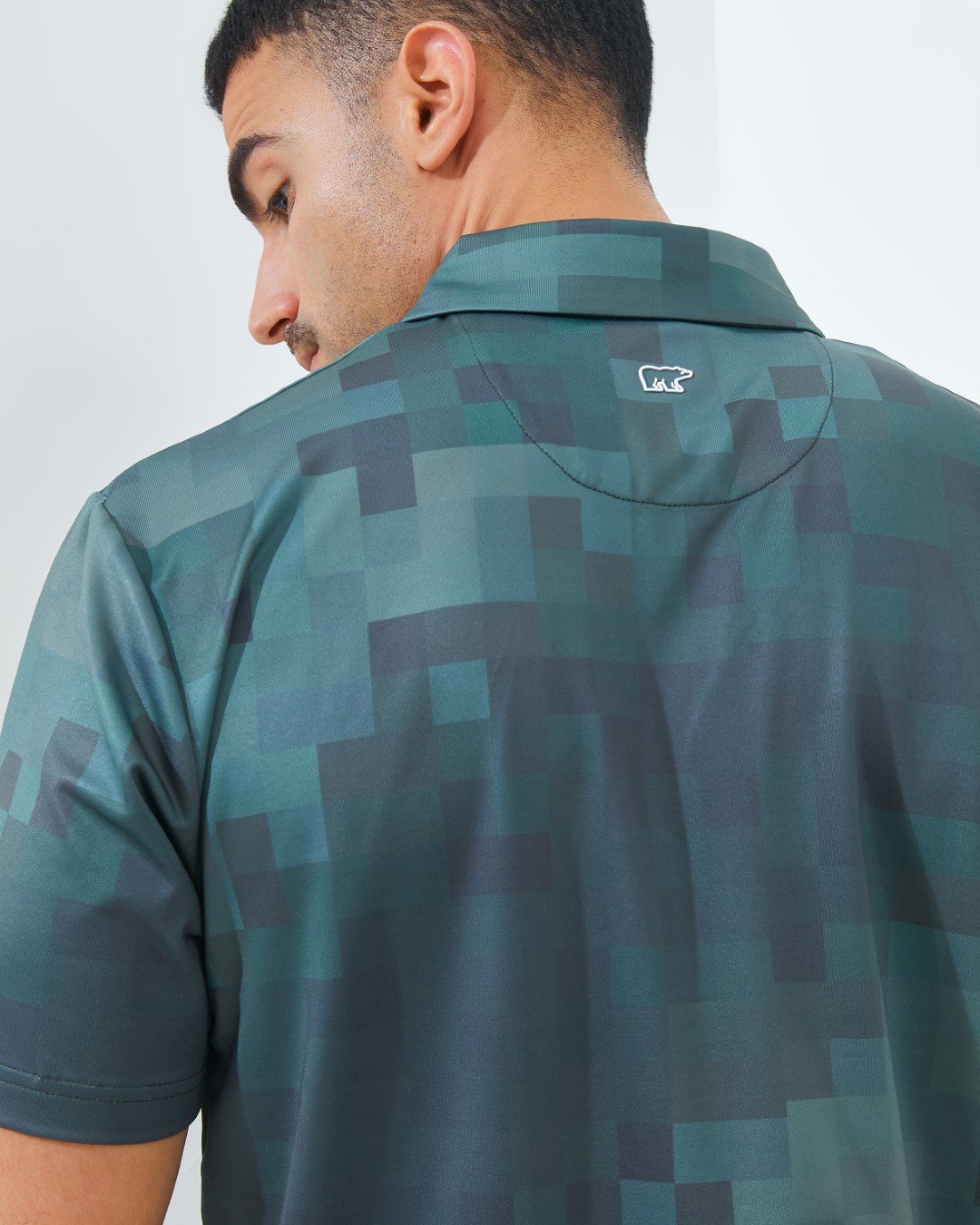 Jack Nicklaus Kowloon Premium Random Print Polo Olive Shadow - Image 3