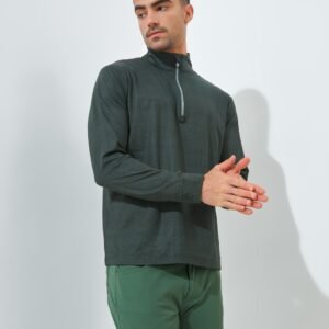 Jack Nicklaus Mandarin Premium Crosshatch Print Polo Olive Shadow