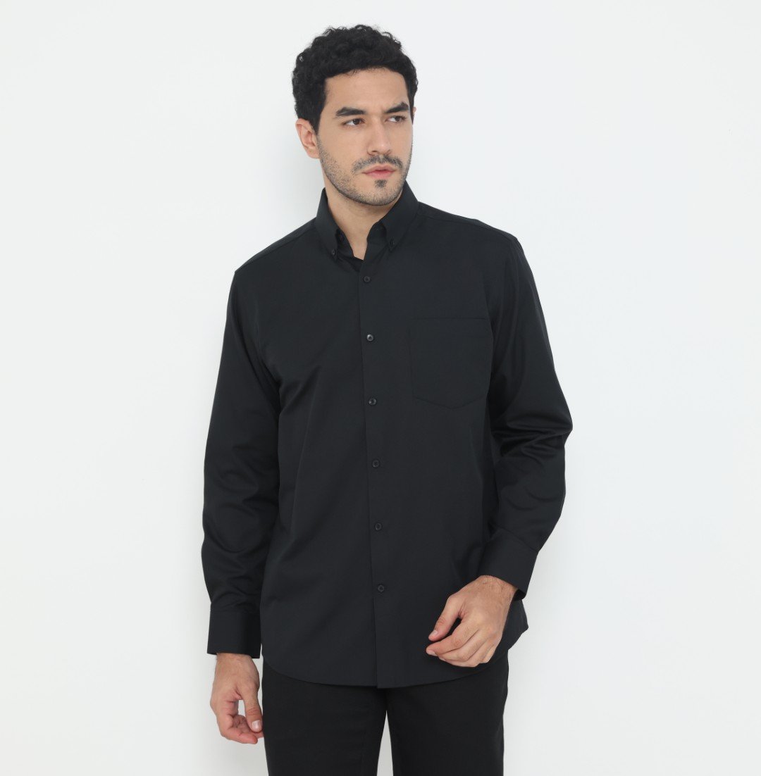 Jobb Montana Kemeja Pria Lengan Panjang Regular Fit Hitam
