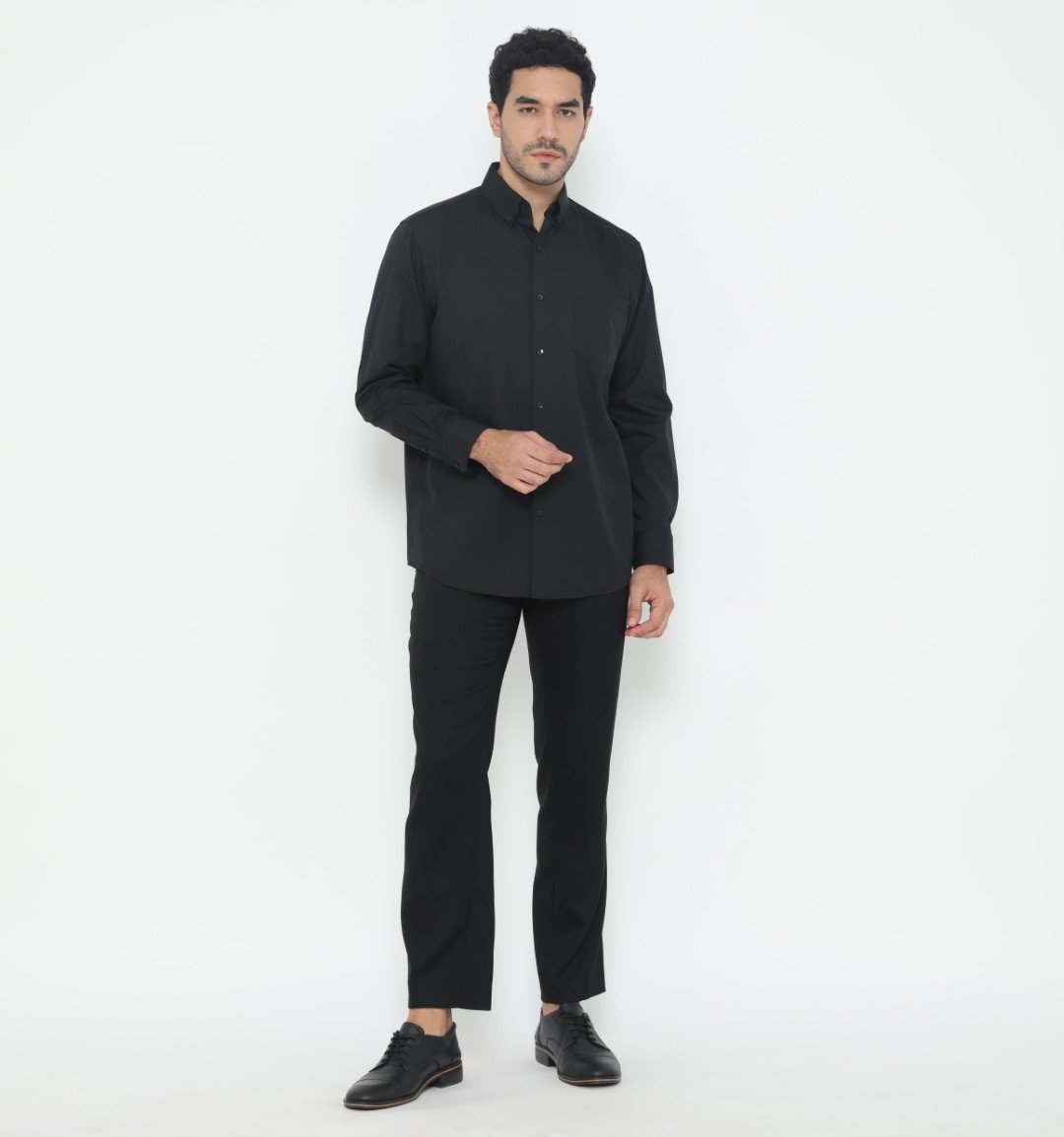 Jobb Montana Kemeja Pria Lengan Panjang Regular Fit Hitam - Image 5