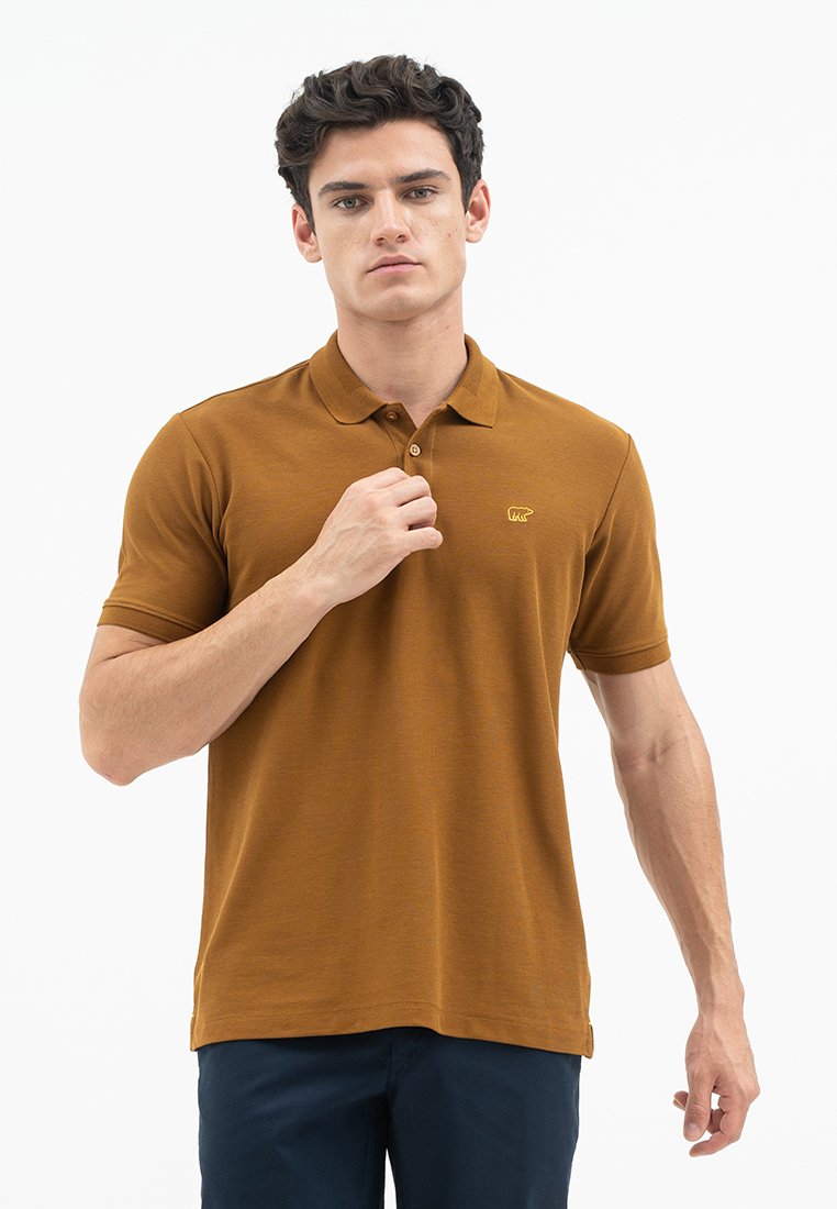 Jack Nicklaus Alto Polo Shirt Pria Regular Fit Monk's Brown