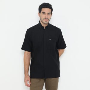 Jack Nicklaus Chester Kemeja Pria Lengan Pendek Regular Fit Hitam