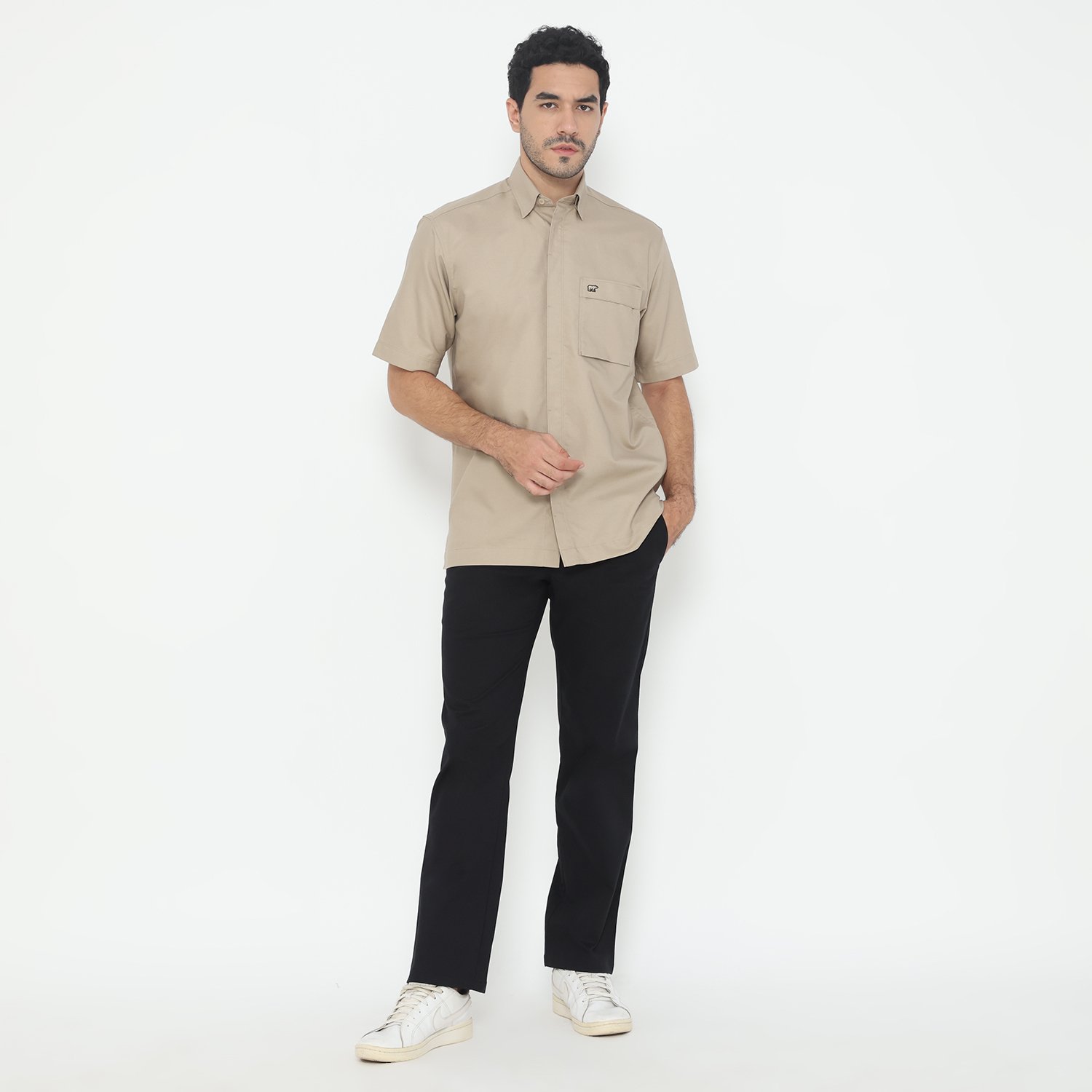 Jack Nicklaus Chester Kemeja Pria Lengan Pendek Regular Fit Light Brown - Image 2