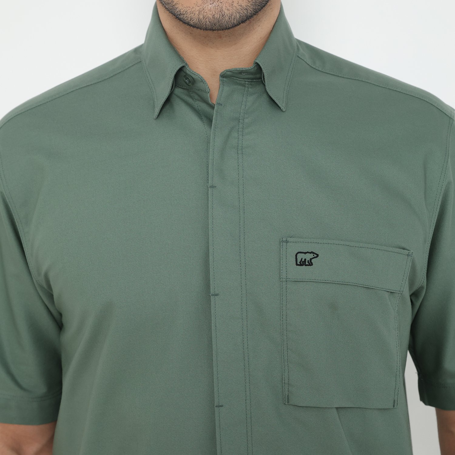 Jack Nicklaus Chester Kemeja Pria Lengan Pendek Regular Fit Laurent Green - Image 5