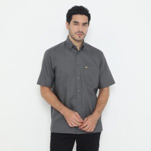 Jack Nicklaus Winter Kemeja Pria Lengan Pendek Regular Fit Dark Grey