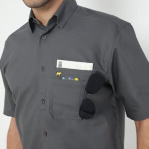 Jack Nicklaus Winter Kemeja Pria Lengan Pendek Regular Fit Dark Grey