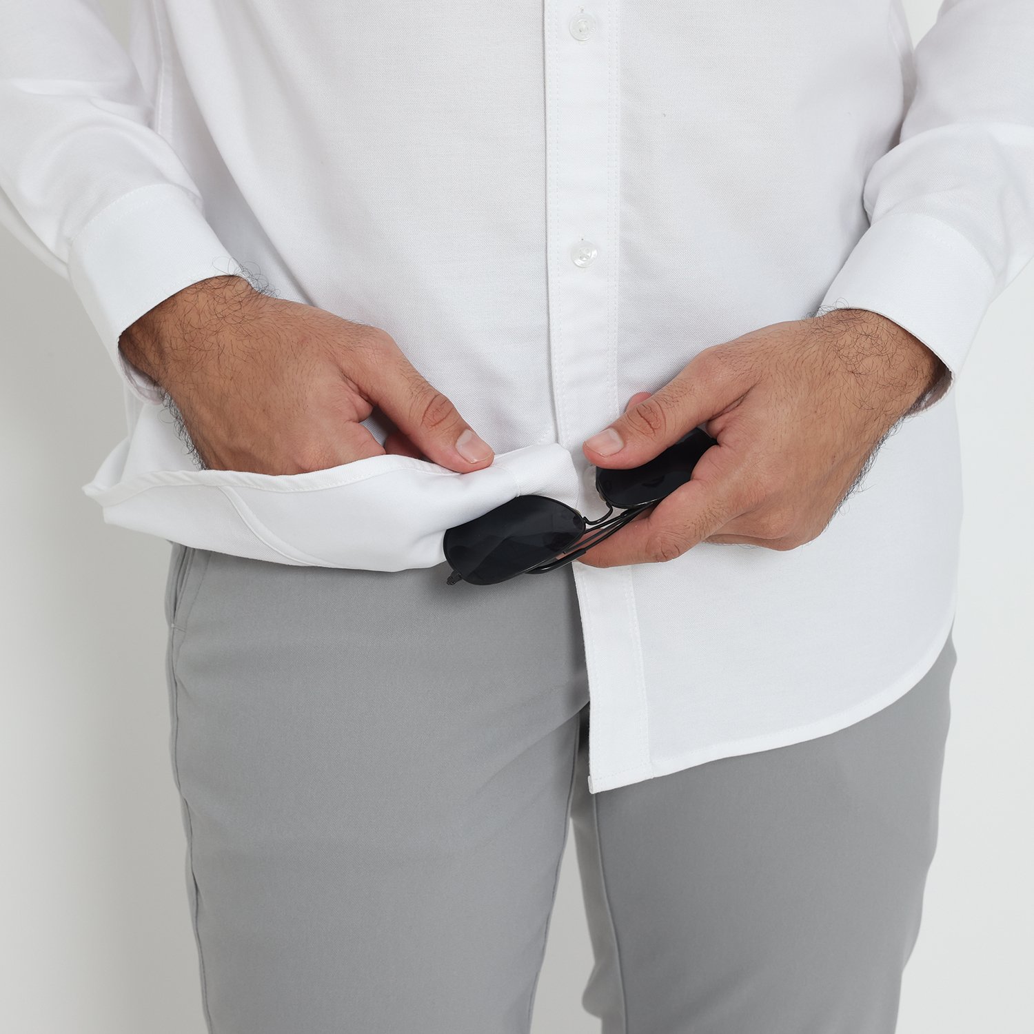 Jack Nicklaus Saunders Kemeja Pria Lengan Panjang Slim Fit Putih - Image 4