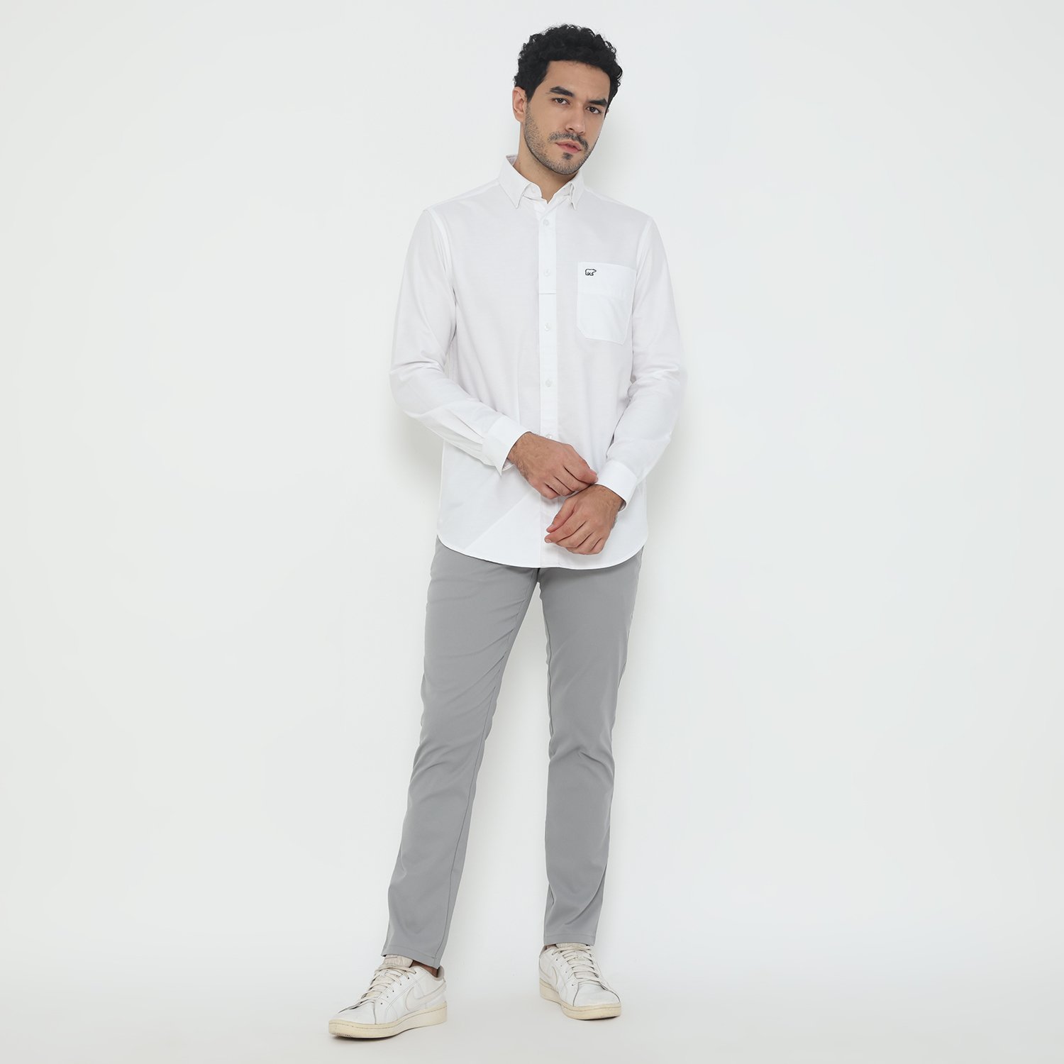 Jack Nicklaus Saunders Kemeja Pria Lengan Panjang Slim Fit Putih - Image 2