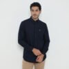 Jack Nicklaus Saunders Kemeja Pria Lengan Panjang Slim Fit Navy