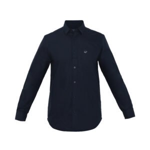 Jack Nicklaus Saunders Kemeja Pria Lengan Panjang Slim Fit Navy