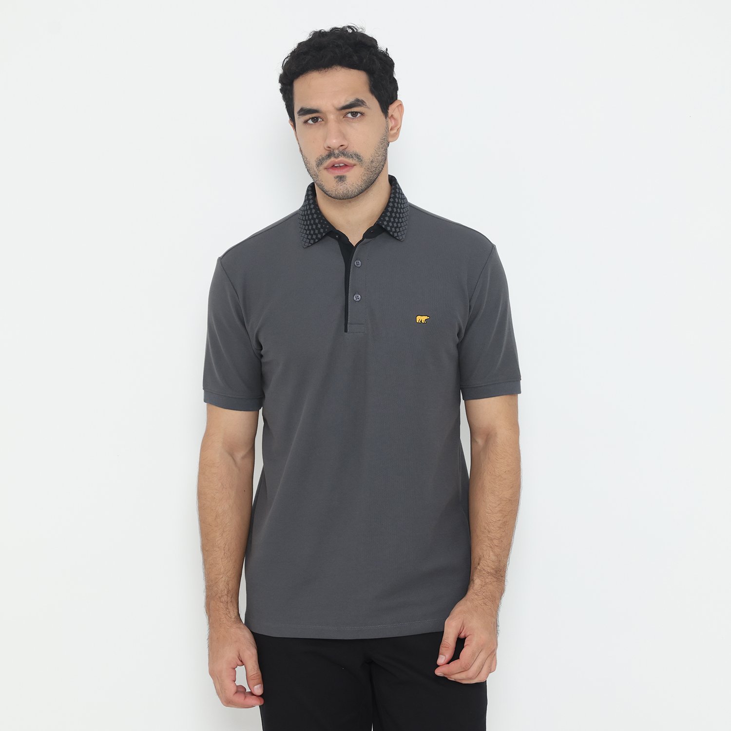 Jack Nicklaus Prospero Polo Shirt Pria Regular Fit Iron Gate