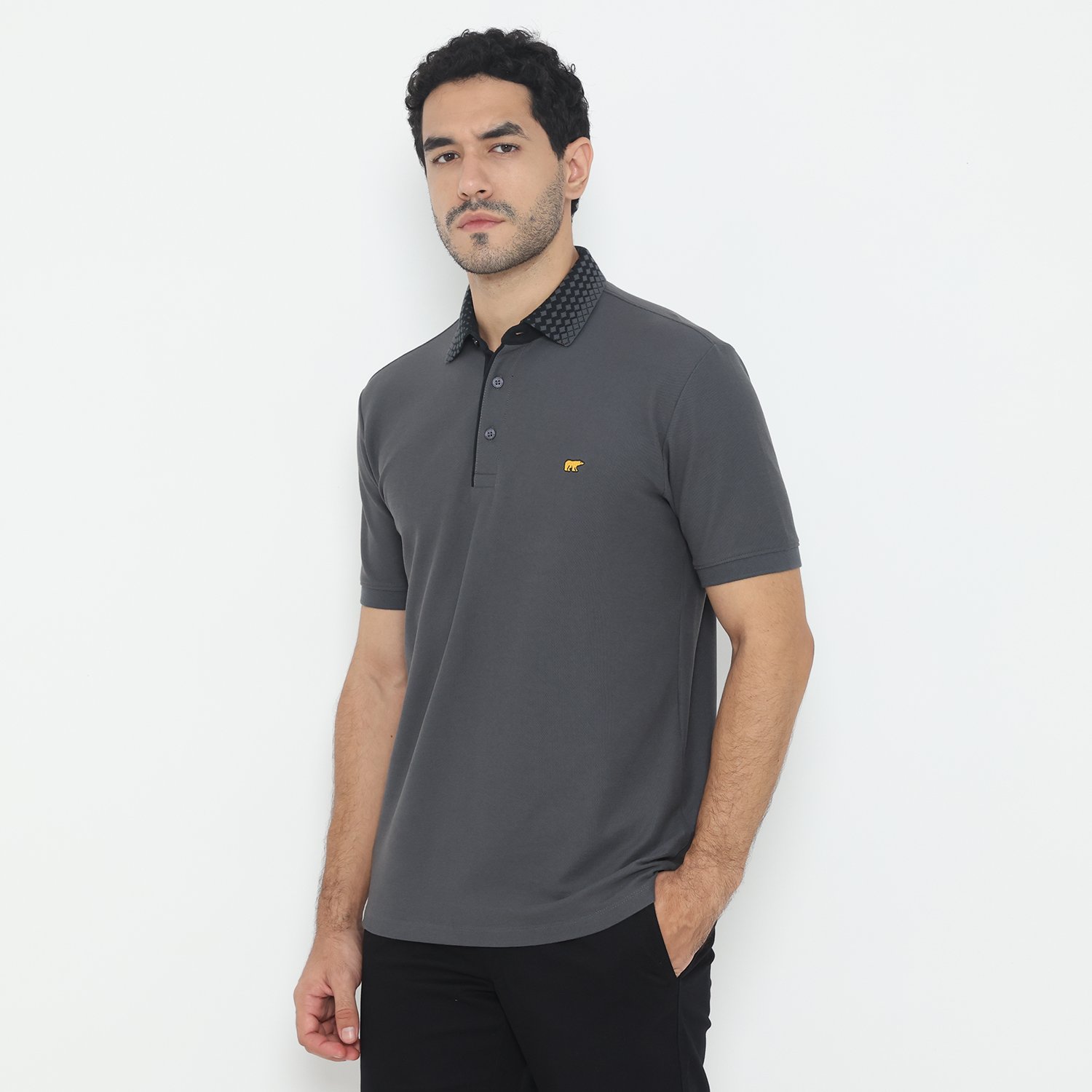 Jack Nicklaus Prospero Polo Shirt Pria Regular Fit Iron Gate - Image 2