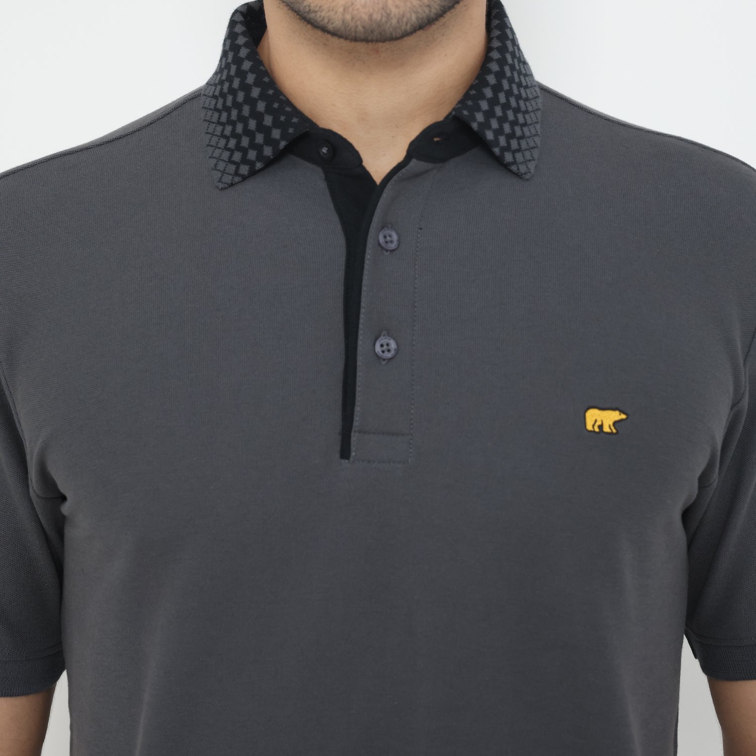 Jack Nicklaus Prospero Polo Shirt Pria Regular Fit Iron Gate - Image 5