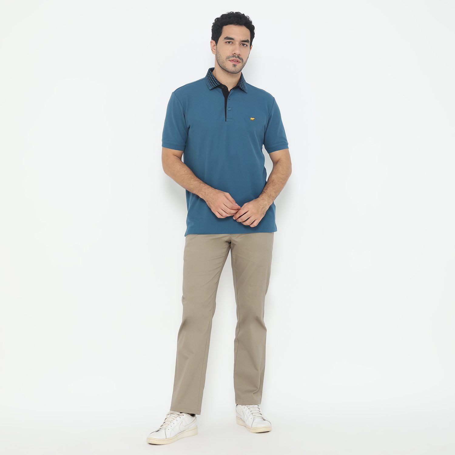 Jack Nicklaus Prospero Polo Shirt Pria Regular Fit Blue Sapphire - Image 4