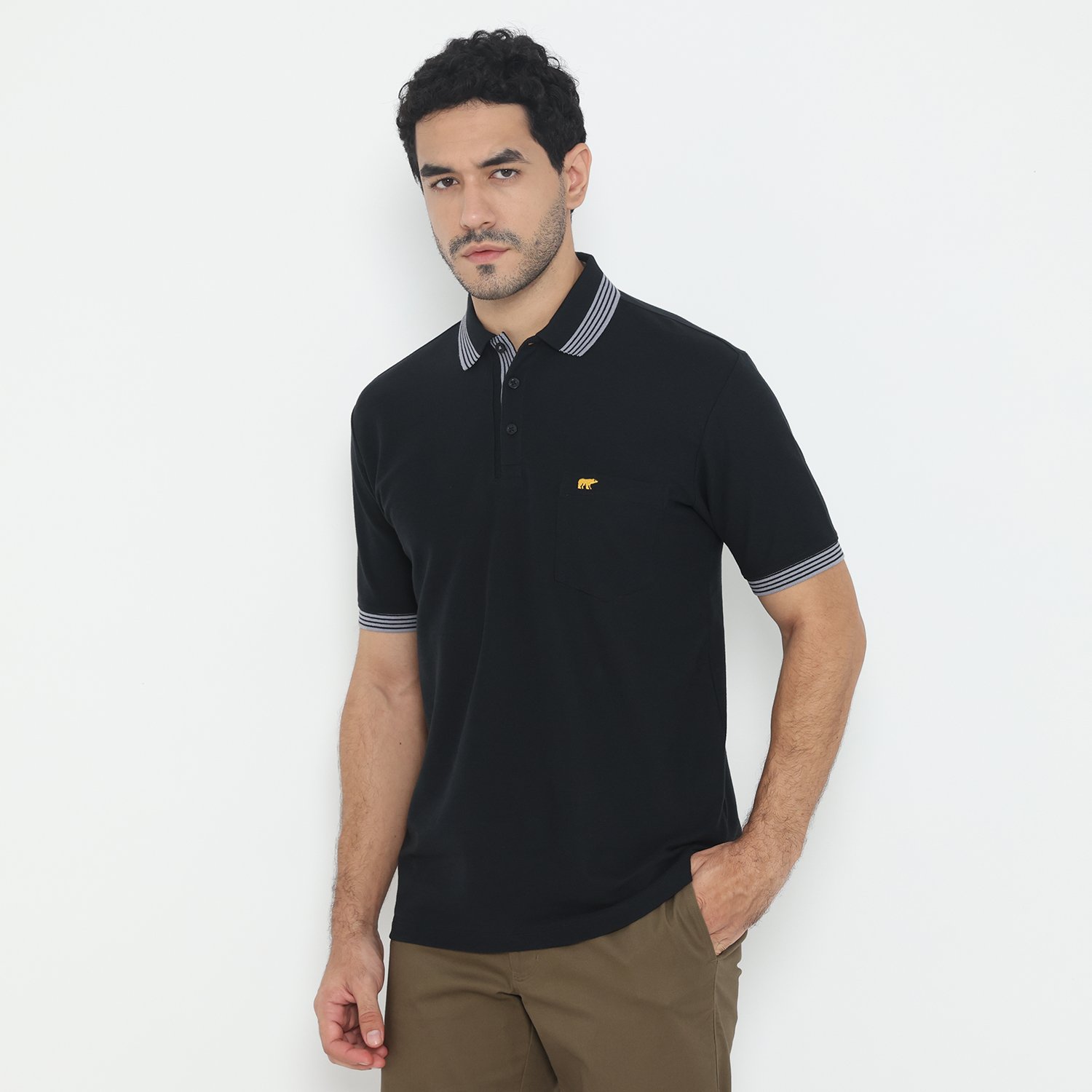 Jack Nicklaus Archibald Polo Shirt Pria Regular Fit Hitam - Image 2