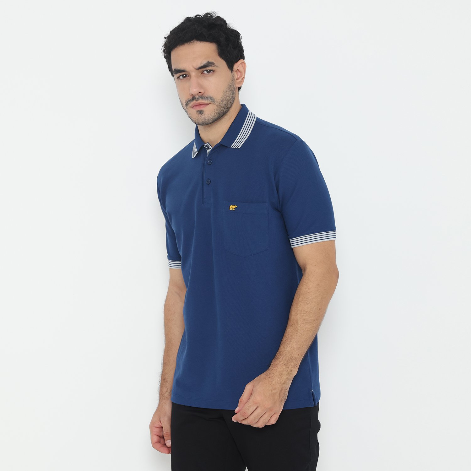 Jack Nicklaus Archibald Polo Shirt Pria Regular Fit Estate Blue - Image 2