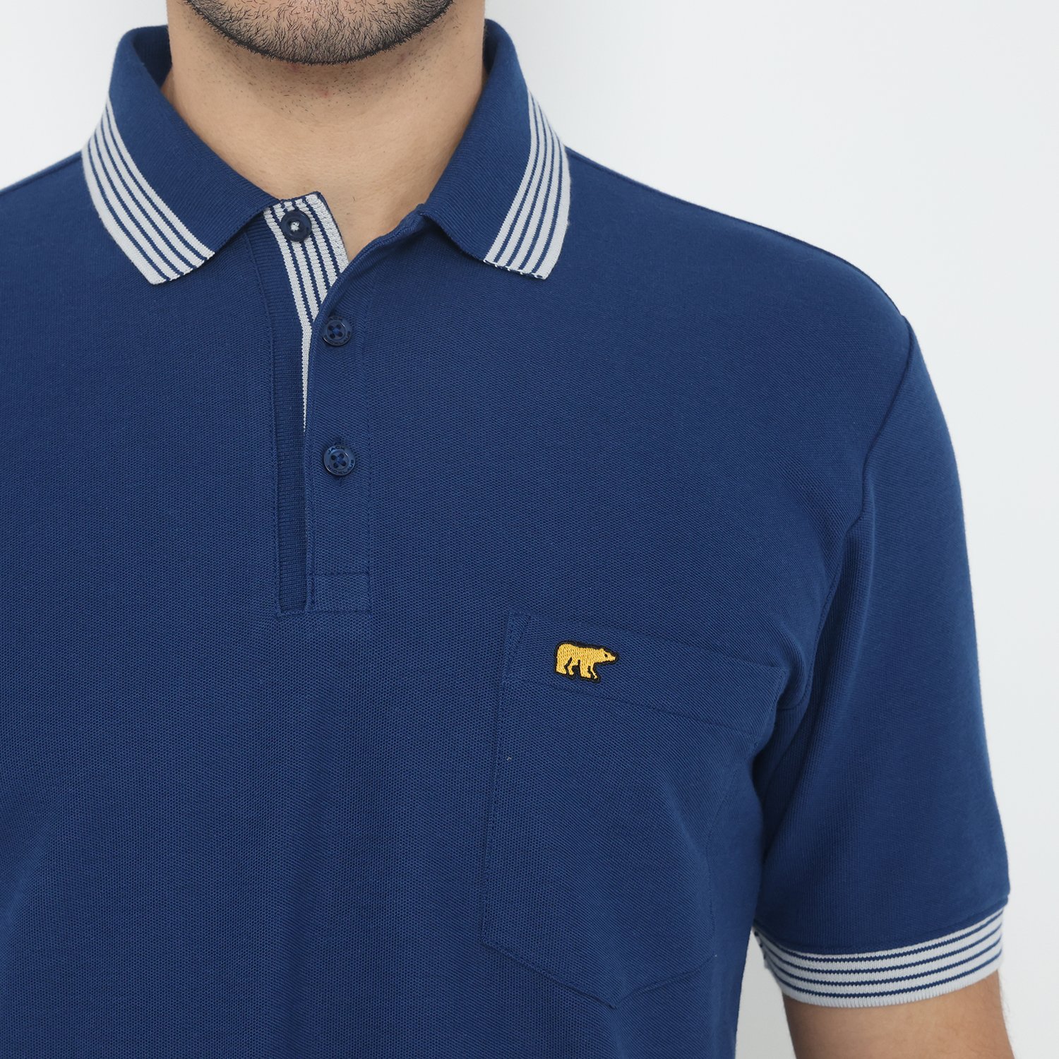 Jack Nicklaus Archibald Polo Shirt Pria Regular Fit Estate Blue - Image 4