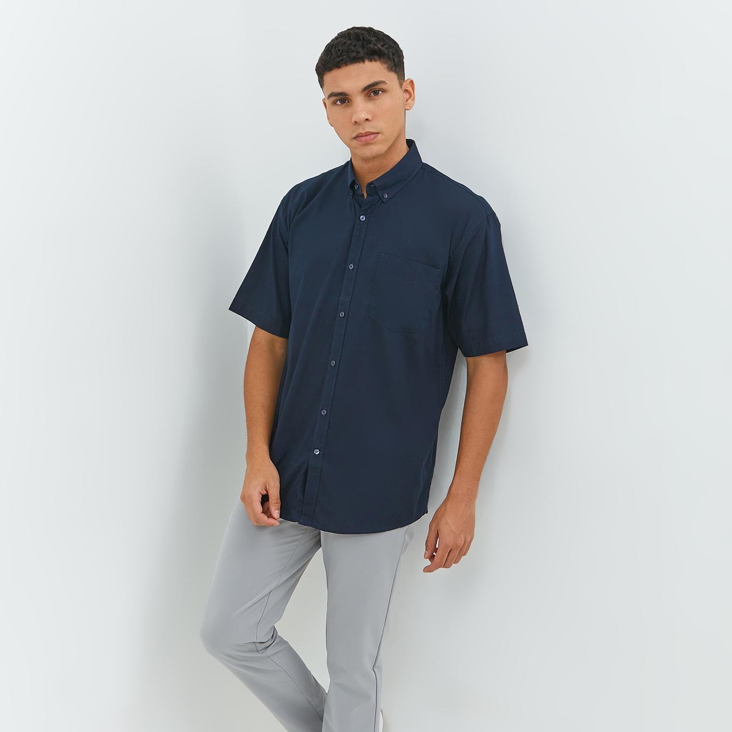 Jobb Vernon Kemeja Pria Lengan Pendek Regular Fit Navy - Image 3