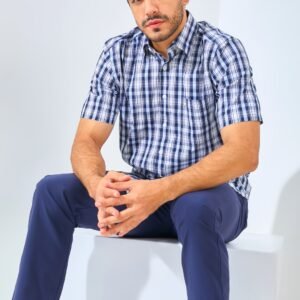 Jack Nicklaus Sperlinga Chelsea Plaid Short Sleeve Navy