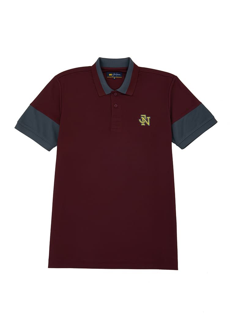 Jack Nicklaus Clark Polo Shirt Pria Slim Fit Burgundy - Image 7