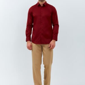 Jobb Calvington Kemeja Pria Lengan Panjang Slim Fit Wine
