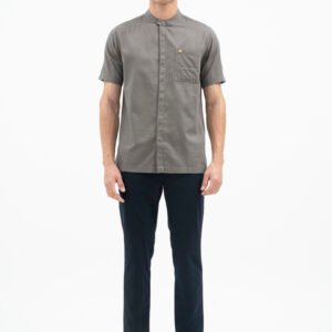 Jack Nicklaus Fortunato Kemeja Pria Lengan Pendek Slim Fit Dark Grey