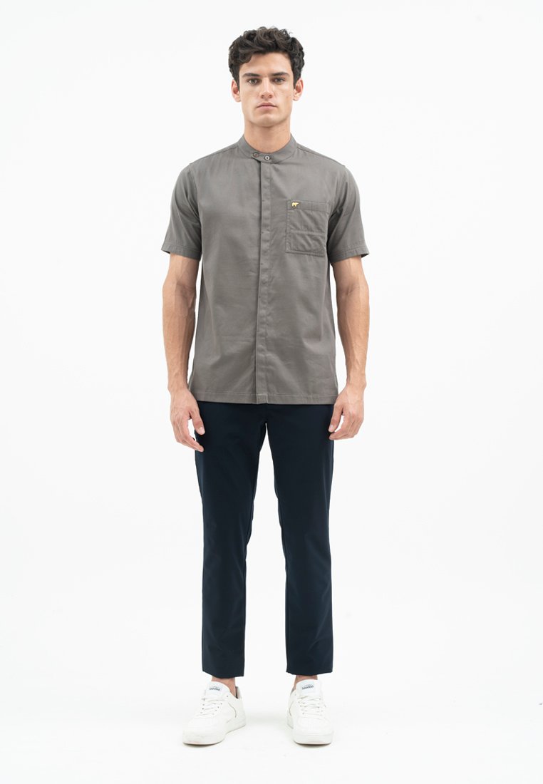 Jack Nicklaus Fortunato Kemeja Pria Lengan Pendek Slim Fit Dark Grey - Image 4