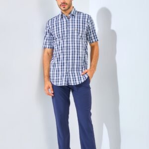 Jack Nicklaus Sperlinga Chelsea Plaid Short Sleeve Navy