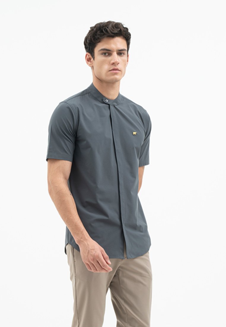 Jack Nicklaus Prestigio Kemeja Pria Lengan Pendek Slim Fit Dark Grey - Image 2